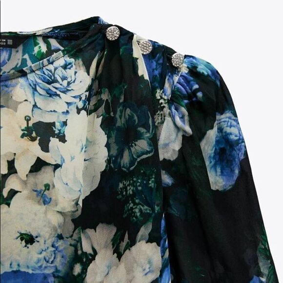 ZARA BLOGGER FAVORITE FLORAL PRINT DRESS - Picture 12 of 14